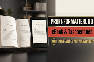formatieren sie ihr deutsches buch ebook, taschenbuchformatierung fur amazon KDP