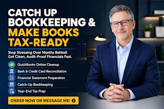 catch up months of bookkeeping and make books tax ready