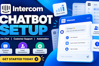 set up intercom chatbot, live chat and customer support automation