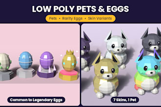 create low poly pets and eggs for your roblox simulator game