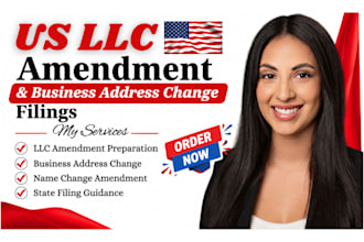 prepare US llc amendment and business address change filings