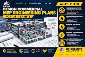 design commercial mep engineering plans for US permits