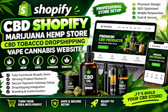 cbd shopify marijuana hemp store cbd tobacco dropshipping vape cannabis website