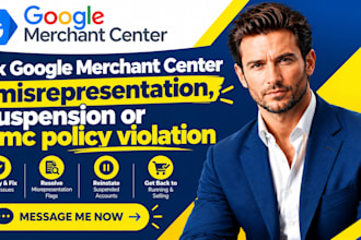 fix google merchant center misrepresentation, suspension or gmc policy violation