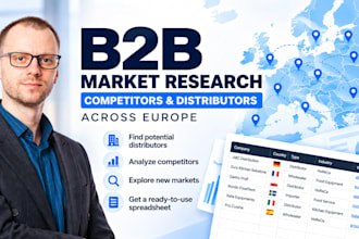 research b2b markets, competitors and distributors in europe