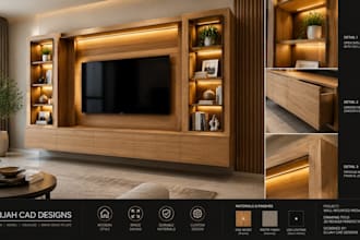 create furniture millwork and cabinetry shop drawings in autocad 2d