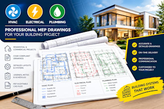 create mep drawings, hvac, electrical and plumbing plans
