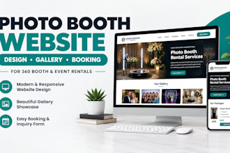 design a 360 photo booth party rental event photography vacation website