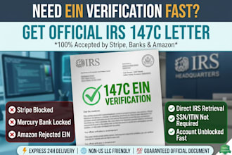obtain official irs 147c letter to verify ein for non US llc