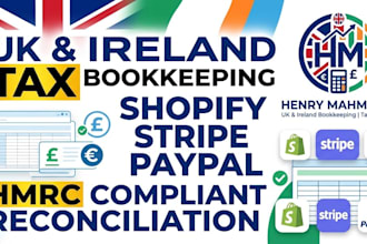 reconcile shopify, stripe and paypal payouts for UK bookkeeping and tax returns