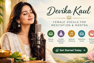 record soothing female mantra and guided meditation vocals