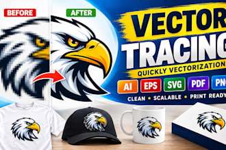 do vector tracing, quickly vectorize image, or convert logo vector file png