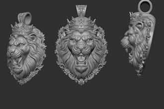 custom 3d animal jewelry model, human character 3d jewelry sculpting, stl file