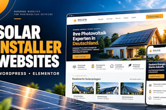design,redesign wordpress elementor solar panel installation website development