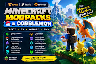 create, fix, and optimize minecraft cobblemon modpack forge fabric neoforge