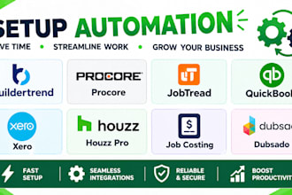 setup buildertrend procore jobtread quickbook xero houzz pro job costing dubsado