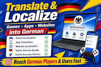 translate and localize games, apps and websites into german