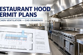 restaurant hoods permit plans kitchen ventilation autocad drawings