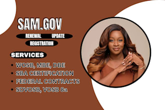business cert, samgov registration, renewal and update, uei, cagecode, sba, vosb