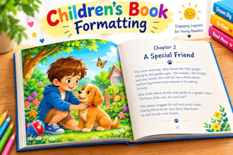 format children picture book for amazon KDP and print, children book formatting