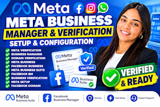 fix meta business verification, business manager setup and domain verification