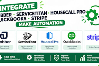 integrate jobber servicetitan housecall pro quickbooks stripe make automation