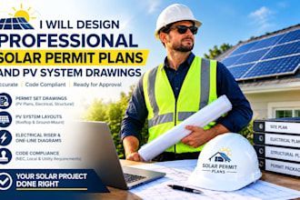 design professional solar permit plans and pv system drawings