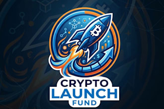 design dynamic launch rocket logo for crypto