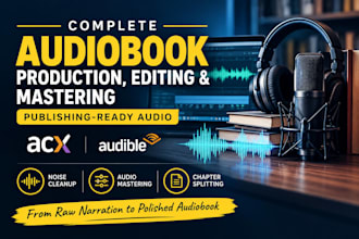complete audiobook production, editing and mastering for publishing