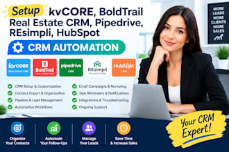 setup kvcore boldtrail real estate crm pipedrive resimpli hubspot crm automation
