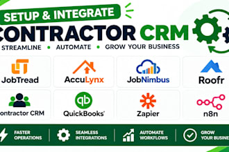 setup jobtread acculynx jobnimbus roofr contractor crm quickbooks zapier n8n
