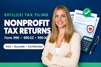 prepare your nonprofit 501c3, charity tax, form 990, 990ez or 990 n for the irs