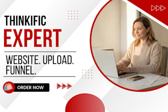 setup thinkific website course, thinkific online course upload, thinkific expert
