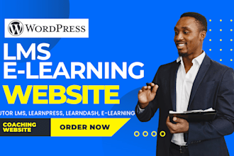 build tutor lms website, online course, elearning website, learndash lms