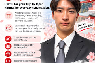 teach you real japanese for travel and everyday conversation