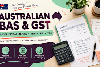 prepare australian bas, gst, payg instalments and quarterly tax returns