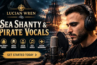 record male sea shanty and pirate folk vocals