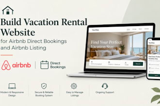 build vacation rental website for airbnb direct bookings and airbnb listing