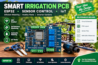 smart irrigation pcb design for esp32 and automatic watering systems