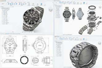 design luxury watches, microbrand watches, dive titanium watch and 3d cad models