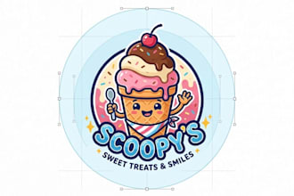 create ice cream character logo with source files
