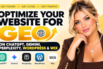 optimize your website for GEO on chatgpt, gemini, perplexity, wordpress, wix
