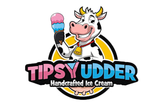design alcohol infused ice cream shop logo