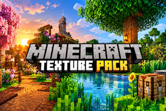 design minecraft texture pack with detailed pixel art
