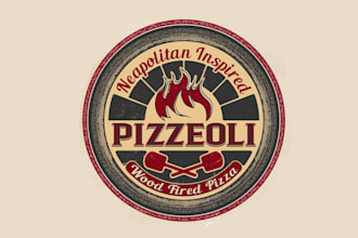 design wood fired pizzeria neighborhood logo