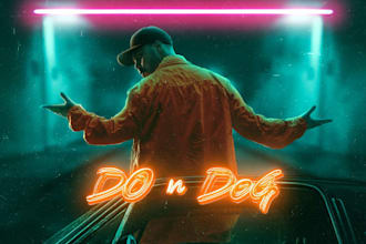 do neon album cover design single cover art mixtape cover