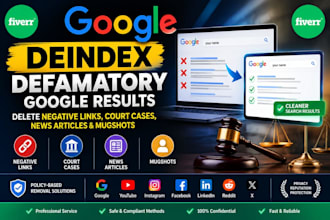 delist defamatory google results, negative links, cases, news articles, mugshots