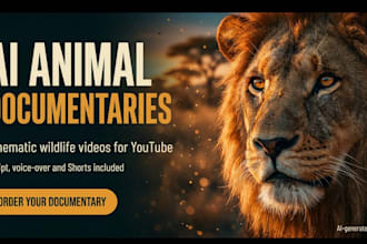 create ai animal documentary video for your faceless youtube channel
