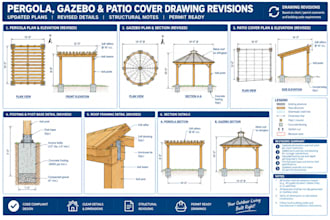 florida pergola, gazebo, patio cover drawings, markups