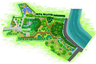 draw a map of the site plan, office, collage, school